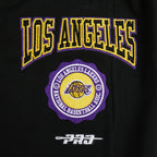 NBA LOS ANGELES LAKERS CREST EMBLEM PANTALON OUATÉ EN MOLLETON CÔTELÉ POUR FEMME (NOIR/VIOLET)
