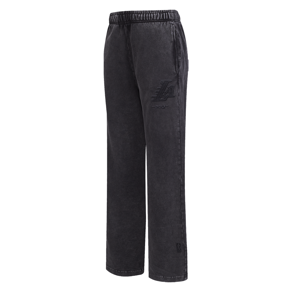 NBA LOS ANGELES LAKERS WASHED CLASSIC MOLLETON FRANÇAIS À JAMBE DROITE LAVÉ À L'ENZYME POUR FEMME (NOIR DÉLAVÉ)