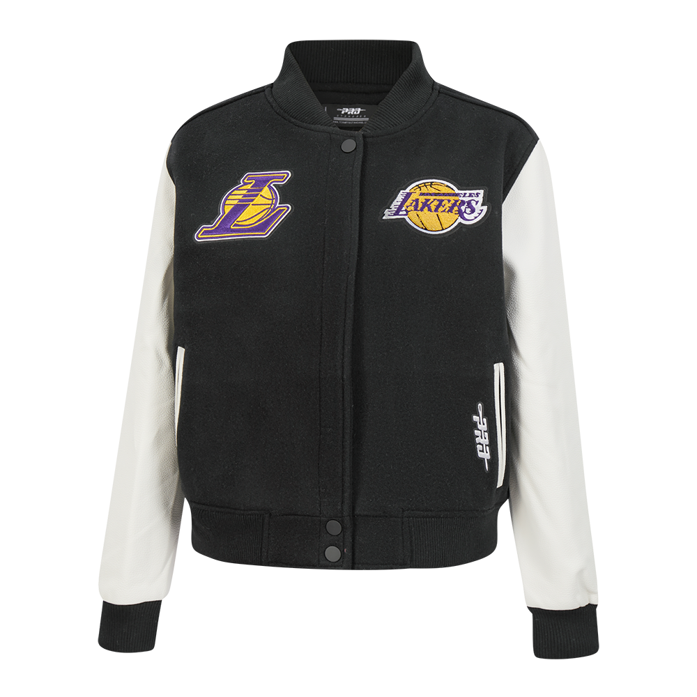 NBA LOS ANGELES LAKERS GAME DAY CLASSICS BLOUSON COLLÉGIAL EN LAINE POUR FEMME (NOIR/BLANC)