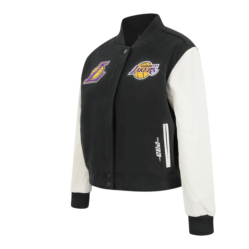 NBA LOS ANGELES LAKERS GAME DAY CLASSICS BLOUSON COLLÉGIAL EN LAINE POUR FEMME (NOIR/BLANC)