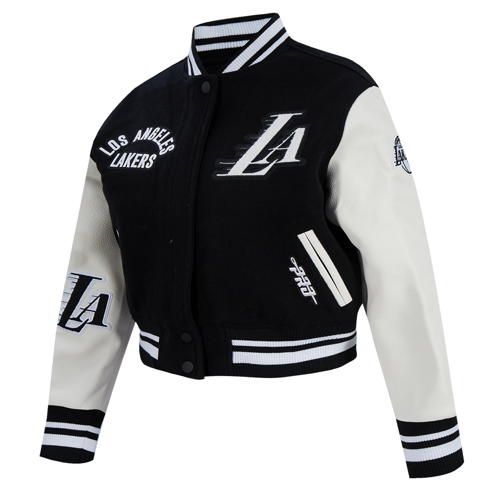 NBA LOS ANGELES LAKERS WOMEN'S VARSITY JACKET (BLACK/WHITE)