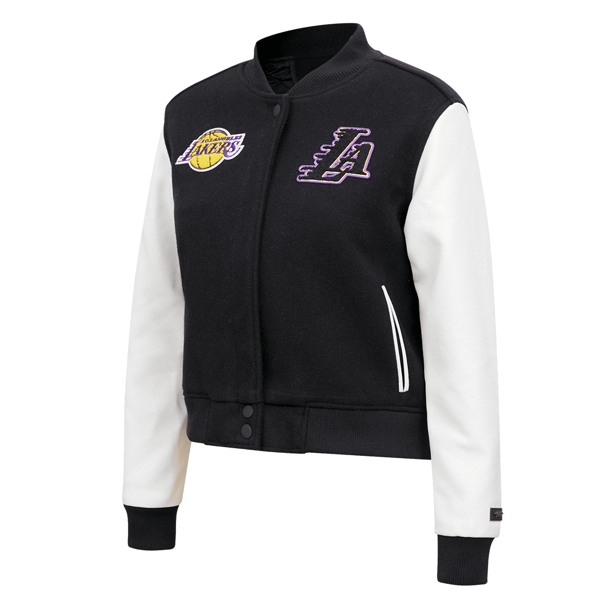 NBA LOS ANGELES LAKERS CLASSIC BLOUSON COLLÉGIAL EN LAINE POUR FEMME (NOIR/BLANC)