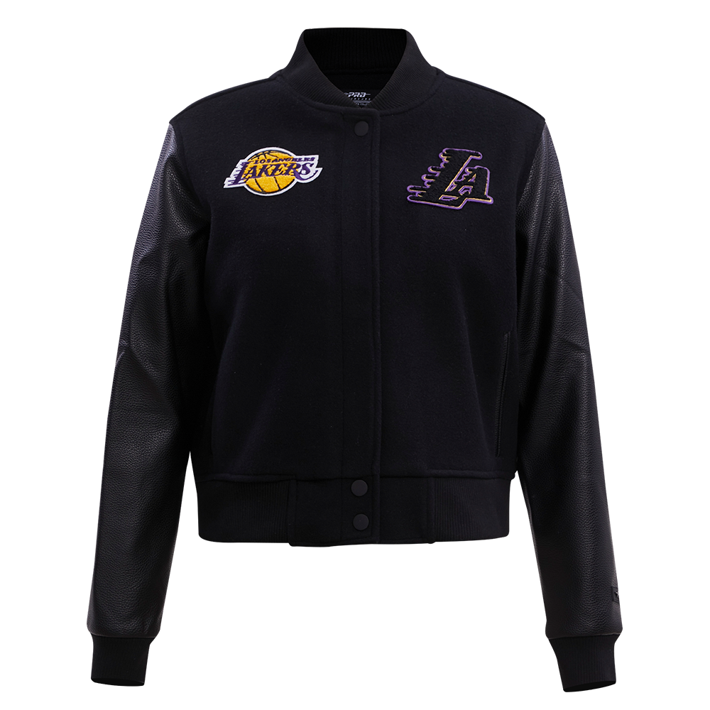 NBA LOS ANGELES LAKERS CLASSIC BLOUSON COLLÉGIAL EN LAINE POUR FEMME (NOIR DE JAIS)