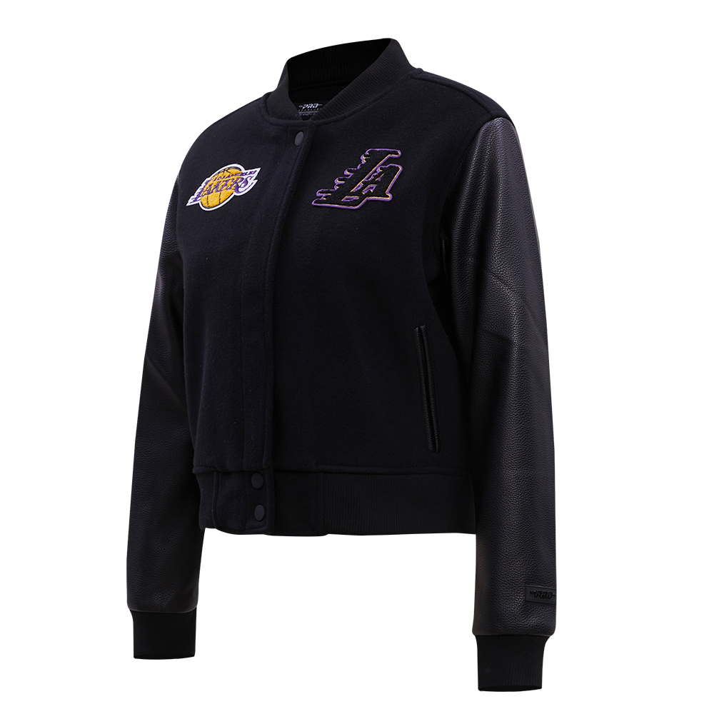 NBA LOS ANGELES LAKERS CLASSIC WOOL WOMEN'S VARSITY JACKET (JET BLACK)