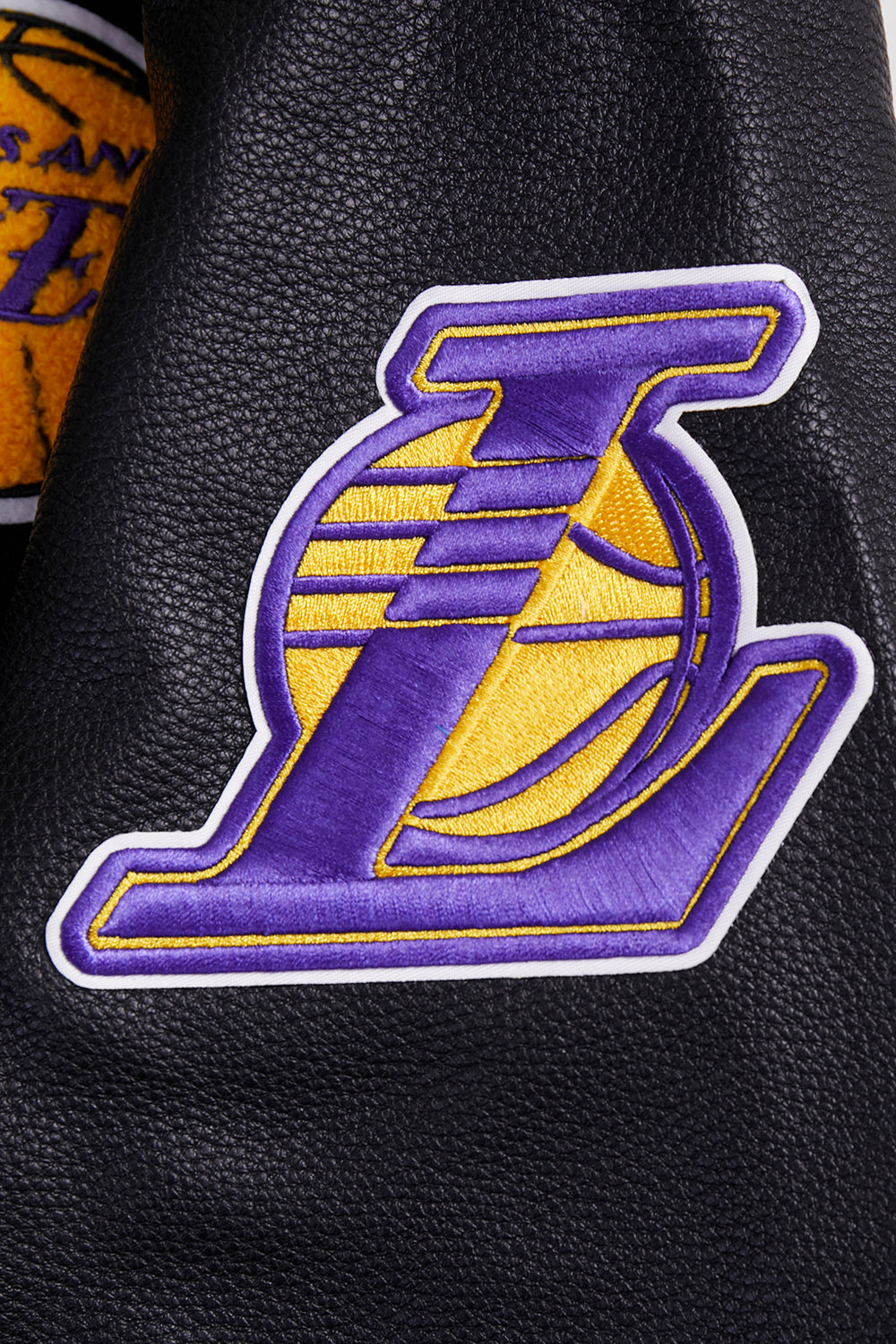 NBA LOS ANGELES LAKERS RETRO CLASSIC BLOUSON COLLÉGIAL EN LAINE À BORDS CÔTELÉS POUR FEMME (NOIR/VIOLET/JAUNE)