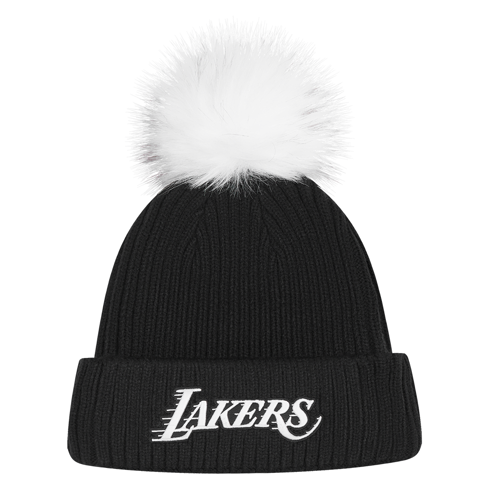 NBA LOS ANGELES LAKERS PEARLS WOMEN'S BEANIE (BLACK/WHITE/SILVER)