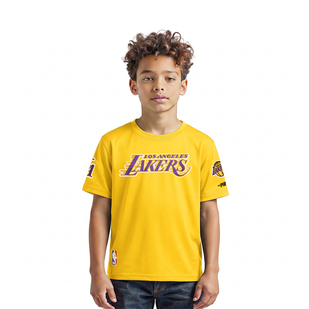NBA LOS ANGELES LAKERS CLASSIC T-SHIRT À MANCHES COURTES POUR GARÇON ENFANT (JAUNE)