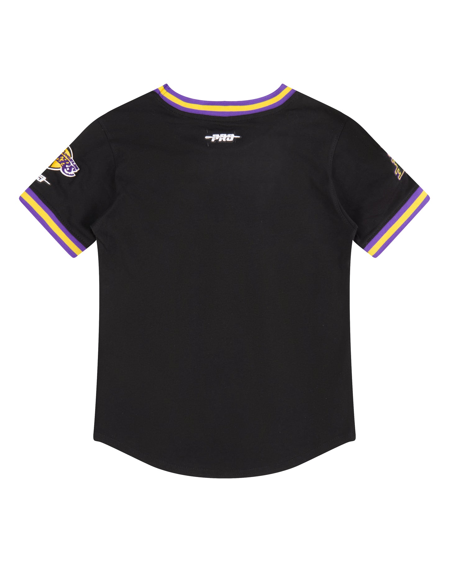 NBA LOS ANGELES LAKERS CLASSIC LITTLE BOYS SHORT SLEEVE STRIPED RIB TEE (BLACK/PURPLE)