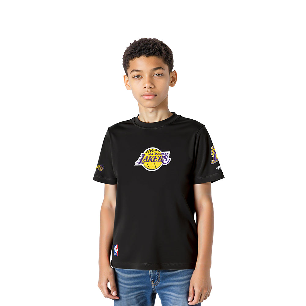 NBA LOS ANGELES LAKERS RETRO CLASSIC T-SHIRT À MANCHES COURTES POUR GARÇON ENFANT (NOIR)