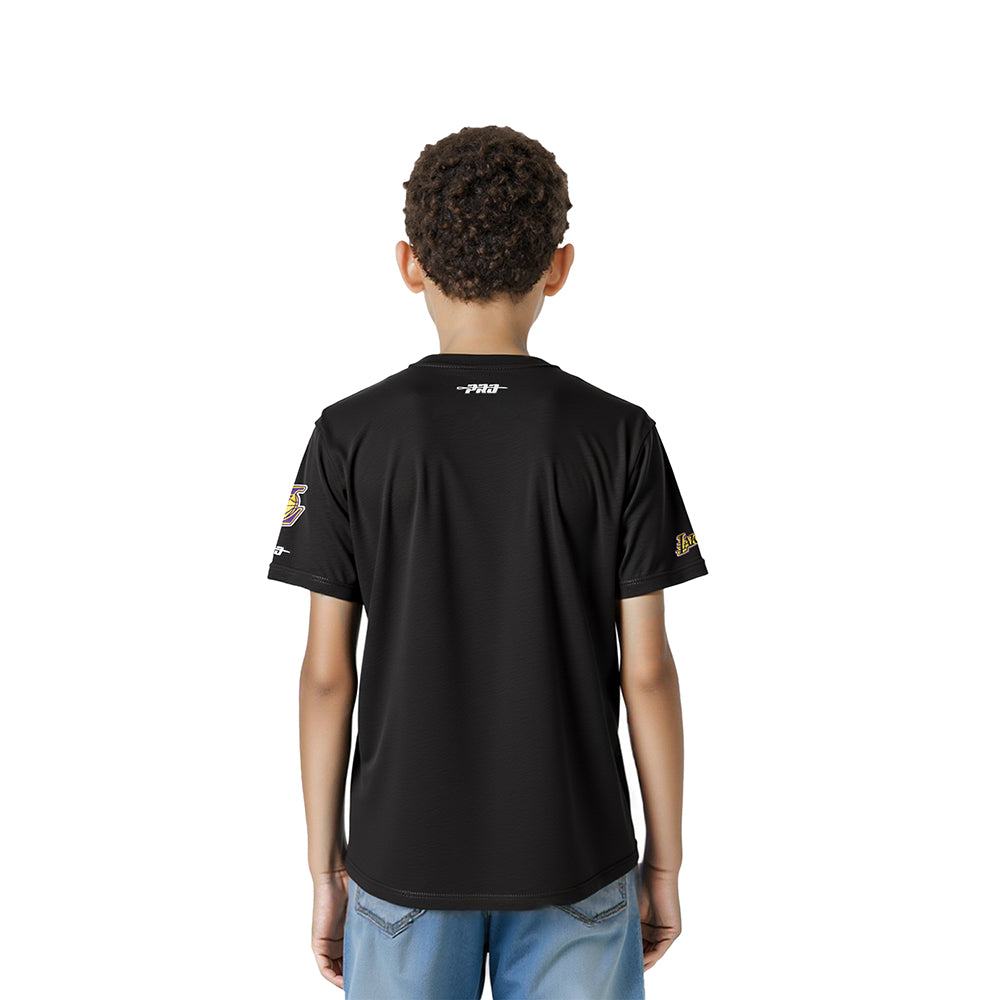 NBA LOS ANGELES LAKERS RETRO CLASSIC LITTLE BOYS SHORT SLEEVE TEE (BLACK)