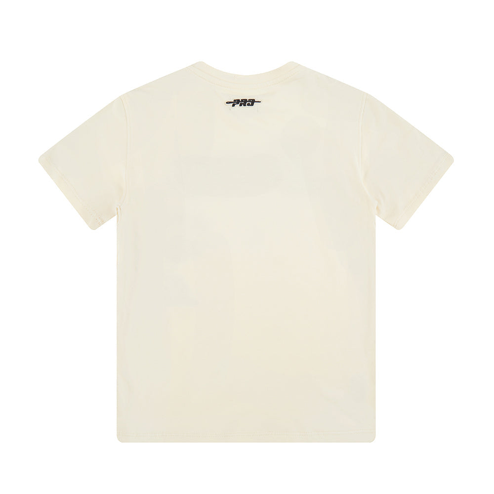 NBA LOS ANGELES LAKERS RETRO CLASSIC LITTLE BOYS SHORT SLEEVE TAPING TEE (EGGSHELL/ PURPLE)