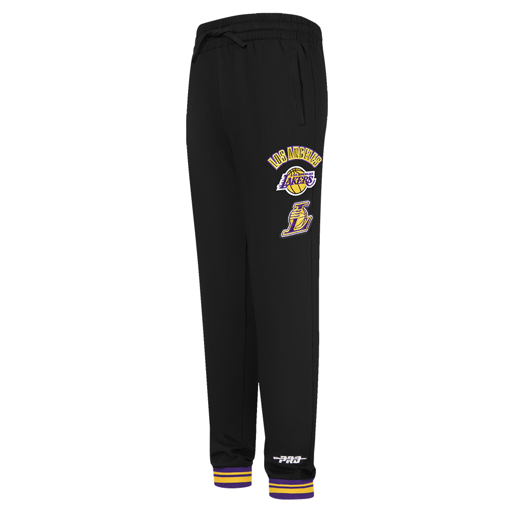 NBA LOS ANGELES LAKERS RETRO CLASSIC LITTLE BOY'S RIB FLC SWEATPANT (BLACK/PURPLE)