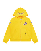 NBA LOS ANGELES LAKERS CLASSIC LITTLE BOY'S FLEECE FULL ZIP HOODIE (YELLOW)