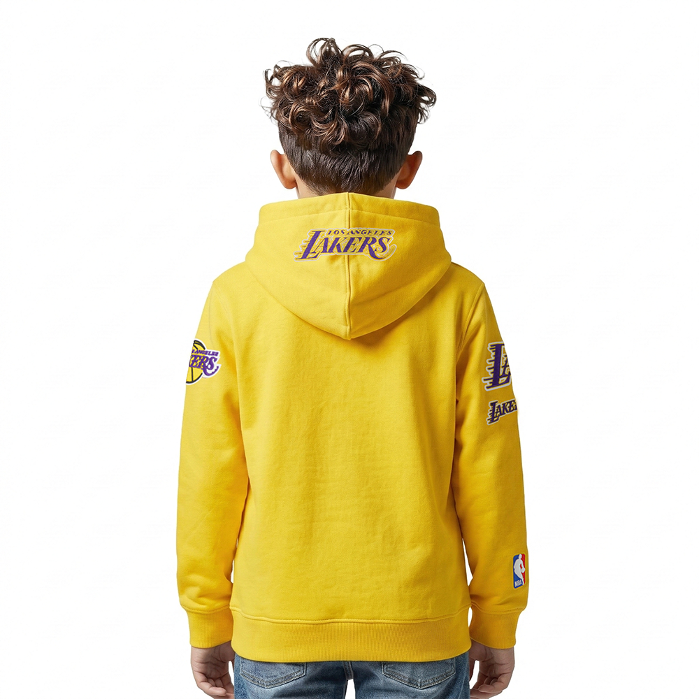 NBA LOS ANGELES LAKERS CLASSIC LITTLE BOYS FLEECE FULL ZIP HOODIE (YELLOW)