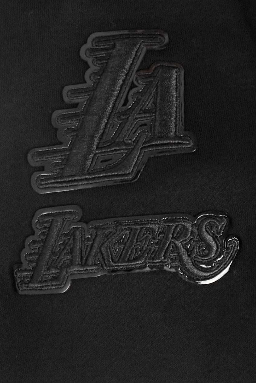 NBA LOS ANGELES LAKERS TRIPLE BLACK LITTLE BOY'S FLEECE PULLOVER HOODIE (BLACK)