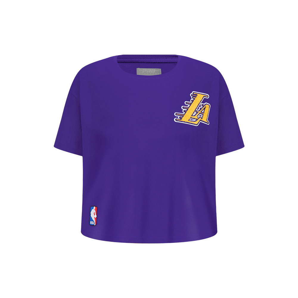 NBA LOS ANGELES LAKERS CLASSIC T-SHIRT À COUPE CARRÉE À MANCHES COURTES POUR FILLE ENFANT (VIOLET)