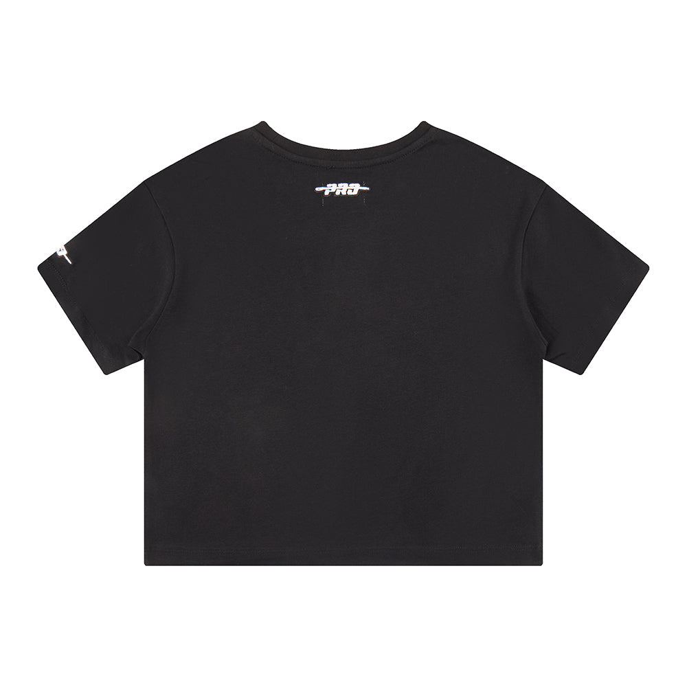 NBA LOS ANGELES LAKERS RETRO CLASSIC LITTLE GIRLS SHORT SLEEVE BOXY TEE (BLACK)