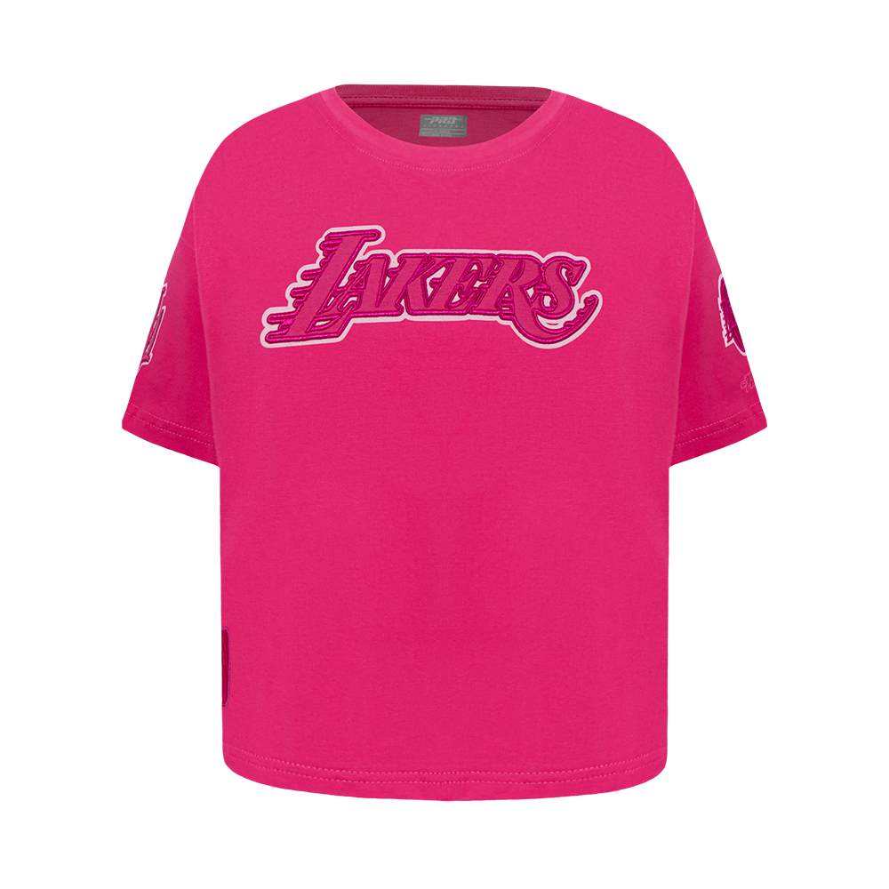 NBA LOS ANGELES LAKERS T-SHIRT TRIPLE ROSE À MANCHES COURTES ET À COUPE CARRÉE POUR FILLE ENFANT (VIOLET BETTERAVE)