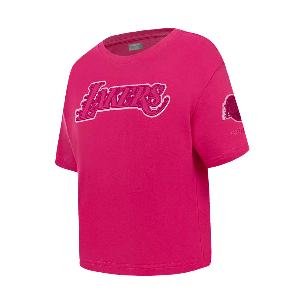 NBA LOS ANGELES LAKERS T-SHIRT TRIPLE ROSE À MANCHES COURTES ET À COUPE CARRÉE POUR FILLE ENFANT (VIOLET BETTERAVE)