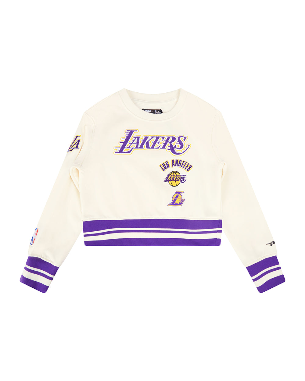NBA LOS ANGELES LAKERS RETRO CLASSIC CHANDAIL À COL ROND EN MOLLETON CÔTELÉ POUR FILLE ENFANT (COQUILLE D'ŒUF/VIOLET)