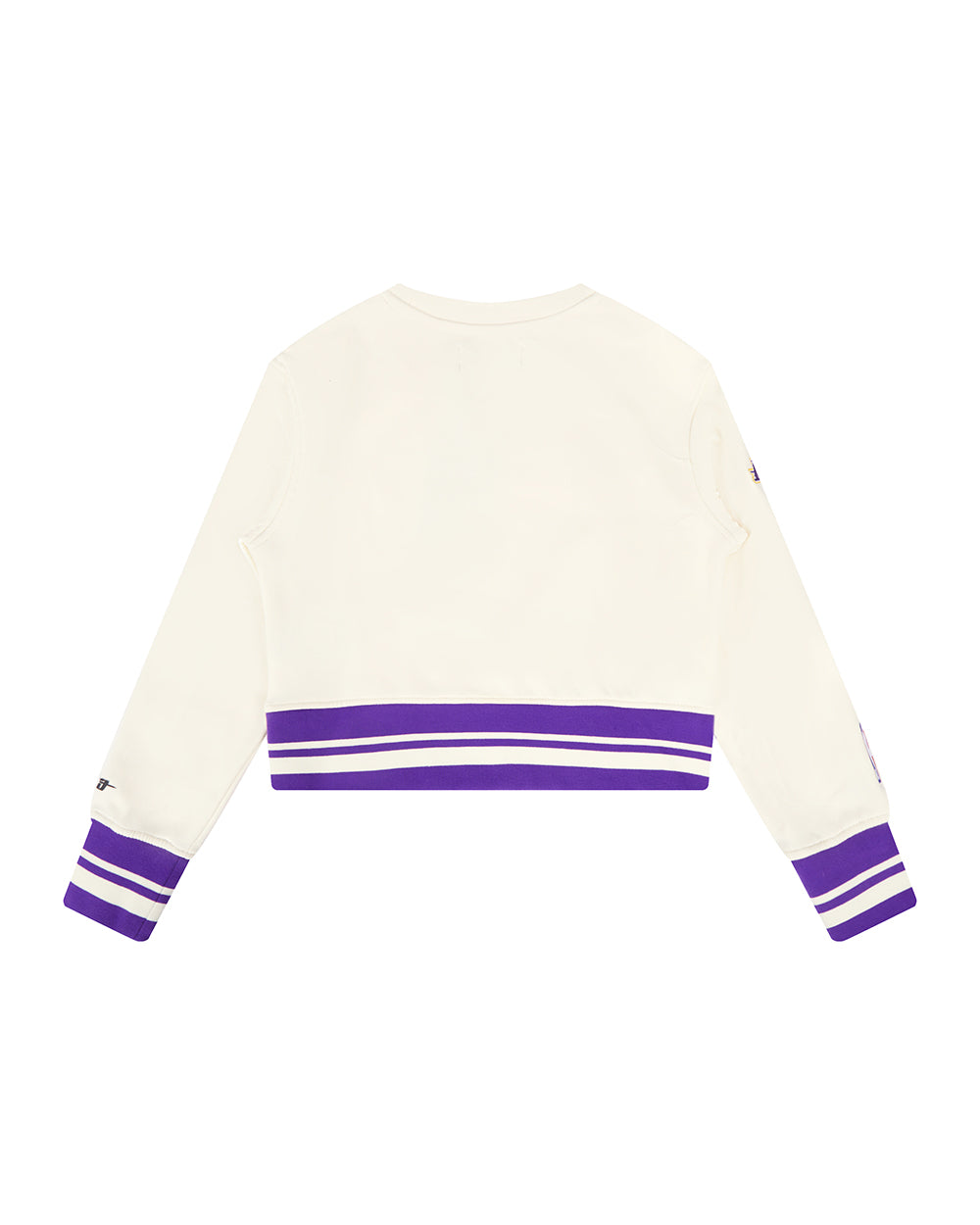 NBA LOS ANGELES LAKERS RETRO CLASSIC LITTLE GIRLS  RIB FLEECE CREWNECK (EGGSHELL/ PURPLE)