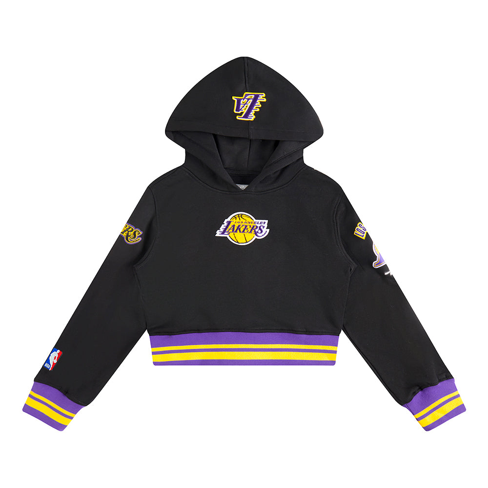 NBA LOS ANGELES LAKERS RETRO CLASSIC CHANDAIL À CAPUCHON EN MOLLETON CÔTELÉ POUR FILLE ENFANT (NOIR/VIOLET)