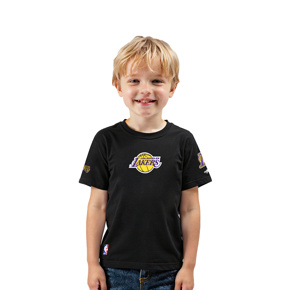 NBA LOS ANGELES LAKERS RETRO CLASSIC T-SHIRT À MANCHES COURTES POUR GARÇON BAMBIN (NOIR)