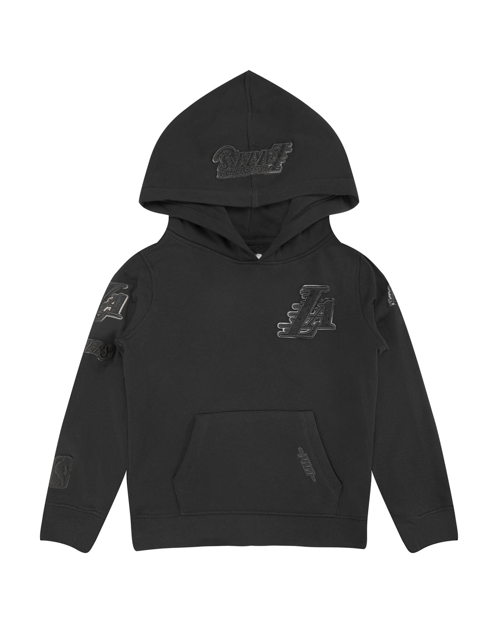 NBA LOS ANGELES LAKERS TRIPLE BLACK TODDLER BOY'S FLEECE PULLOVER HOODIE (BLACK)