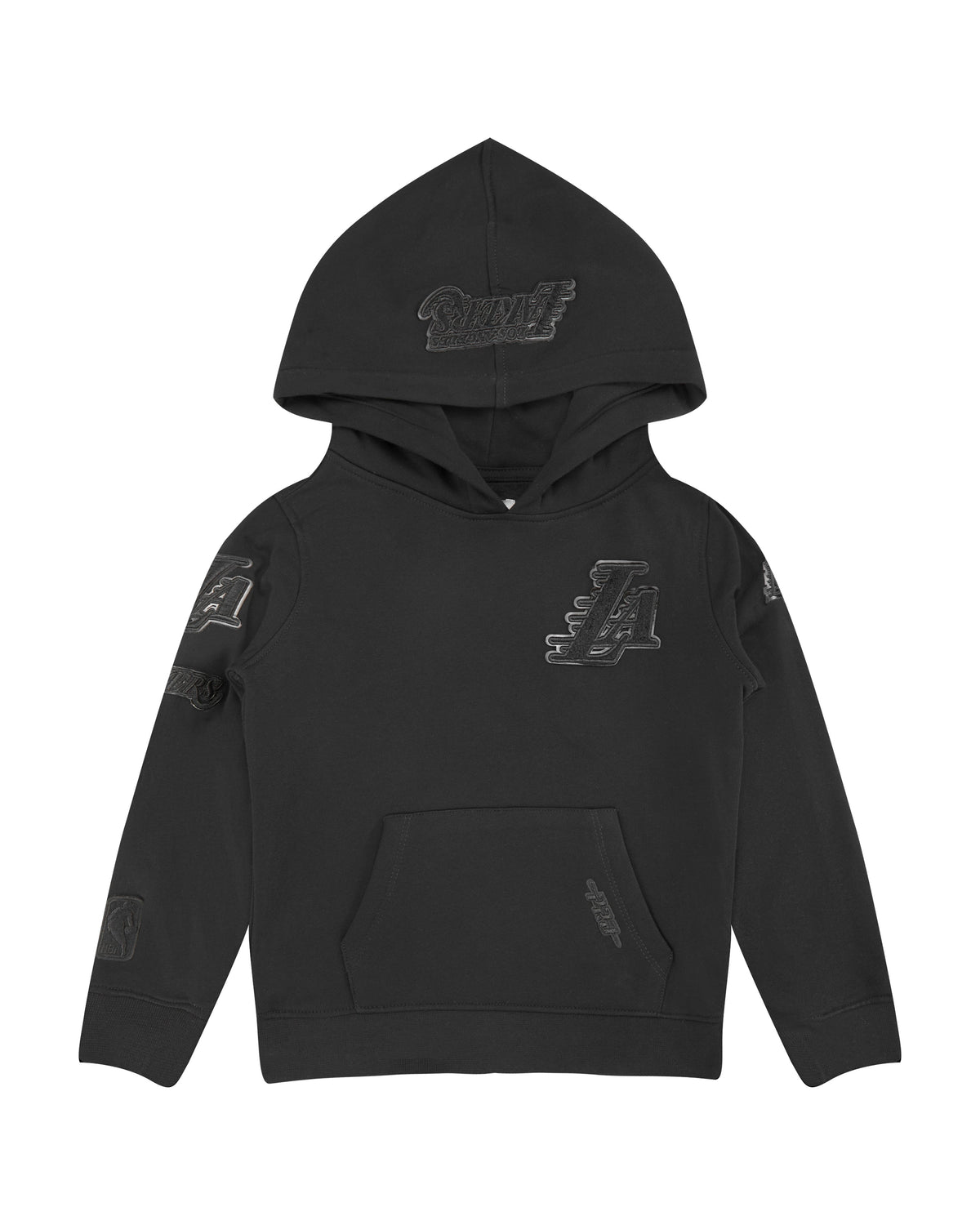 NBA LOS ANGELES LAKERS TRIPLE BLACK TODDLER BOY'S FLEECE PULLOVER HOODIE (BLACK)
