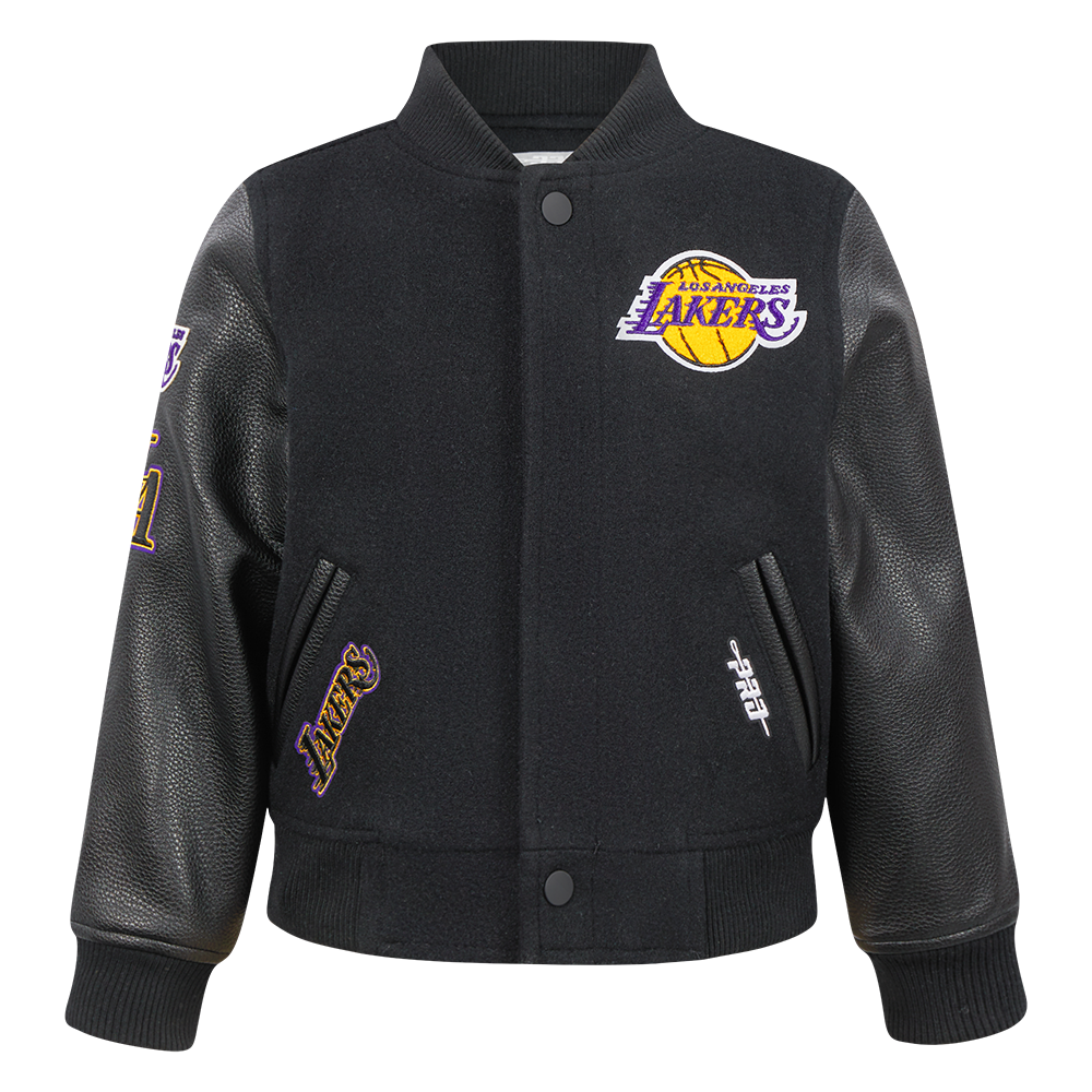 NBA LOS ANGELES LAKERS CLASSIC BLOUSON COLLÉGIAL EN LAINE POUR GARÇON BAMBIN (NOIR DE JAIS)