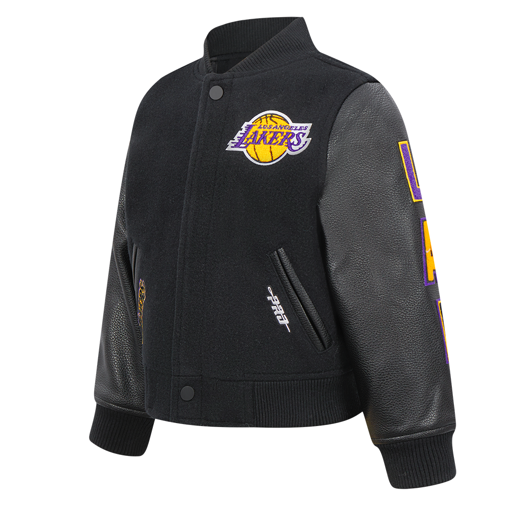 NBA LOS ANGELES LAKERS CLASSIC BLOUSON COLLÉGIAL EN LAINE POUR GARÇON BAMBIN (NOIR DE JAIS)