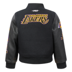 NBA LOS ANGELES LAKERS CLASSIC TODDLER BOY'S WOOL VARSITY JACKET (JET BLACK)