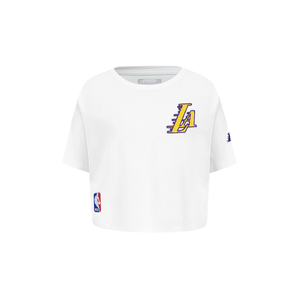 NBA LOS ANGELES LAKERS CLASSIC TODDLER GIRL'S SS BOXY TEE (WHITE)