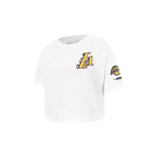 NBA LOS ANGELES LAKERS CLASSIC TODDLER GIRL'S SS BOXY TEE (WHITE)