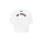 NBA LOS ANGELES LAKERS CLASSIC TODDLER GIRL'S SS BOXY TEE (WHITE)