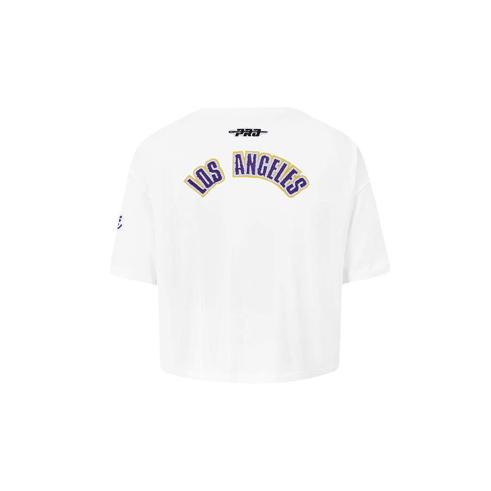 NBA LOS ANGELES LAKERS CLASSIC TODDLER GIRL'S SS BOXY TEE (WHITE)