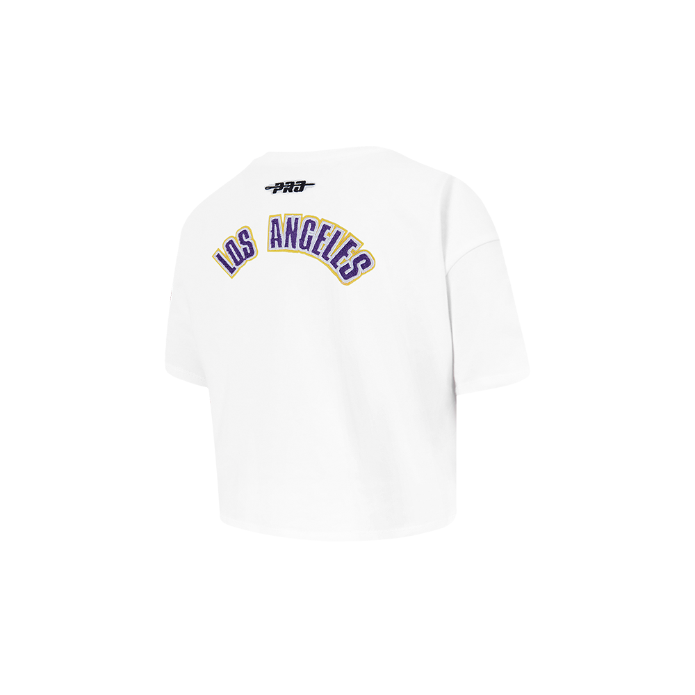 NBA LOS ANGELES LAKERS CLASSIC TODDLER GIRL'S SS BOXY TEE (WHITE)