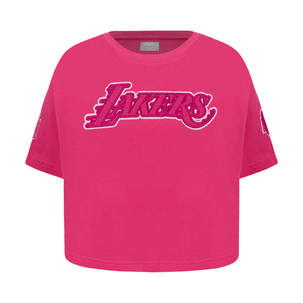 NBA LOS ANGELES LAKERS T-SHIRT TRIPLE ROSE À MANCHES COURTES ET À COUPE CARRÉE POUR FILLE BAMBIN (VIOLET BETTERAVE)