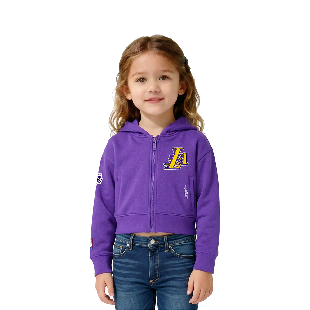 NBA LOS ANGELES LAKERS CLASSIC TODDLER GIRL'S FLEECE FULL ZIP HOODIE (PURPLE)