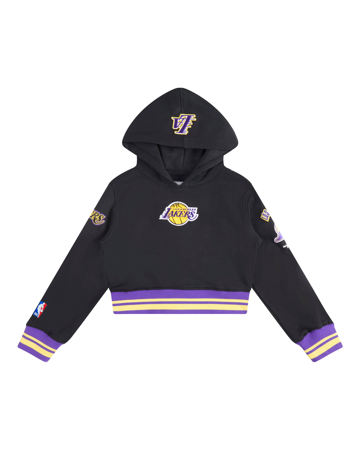 NBA LOS ANGELES LAKERS RETRO CLASSIC CHANDAIL À CAPUCHON EN MOLLETON CÔTELÉ POUR FILLE BAMBIN (NOIR/VIOLET)