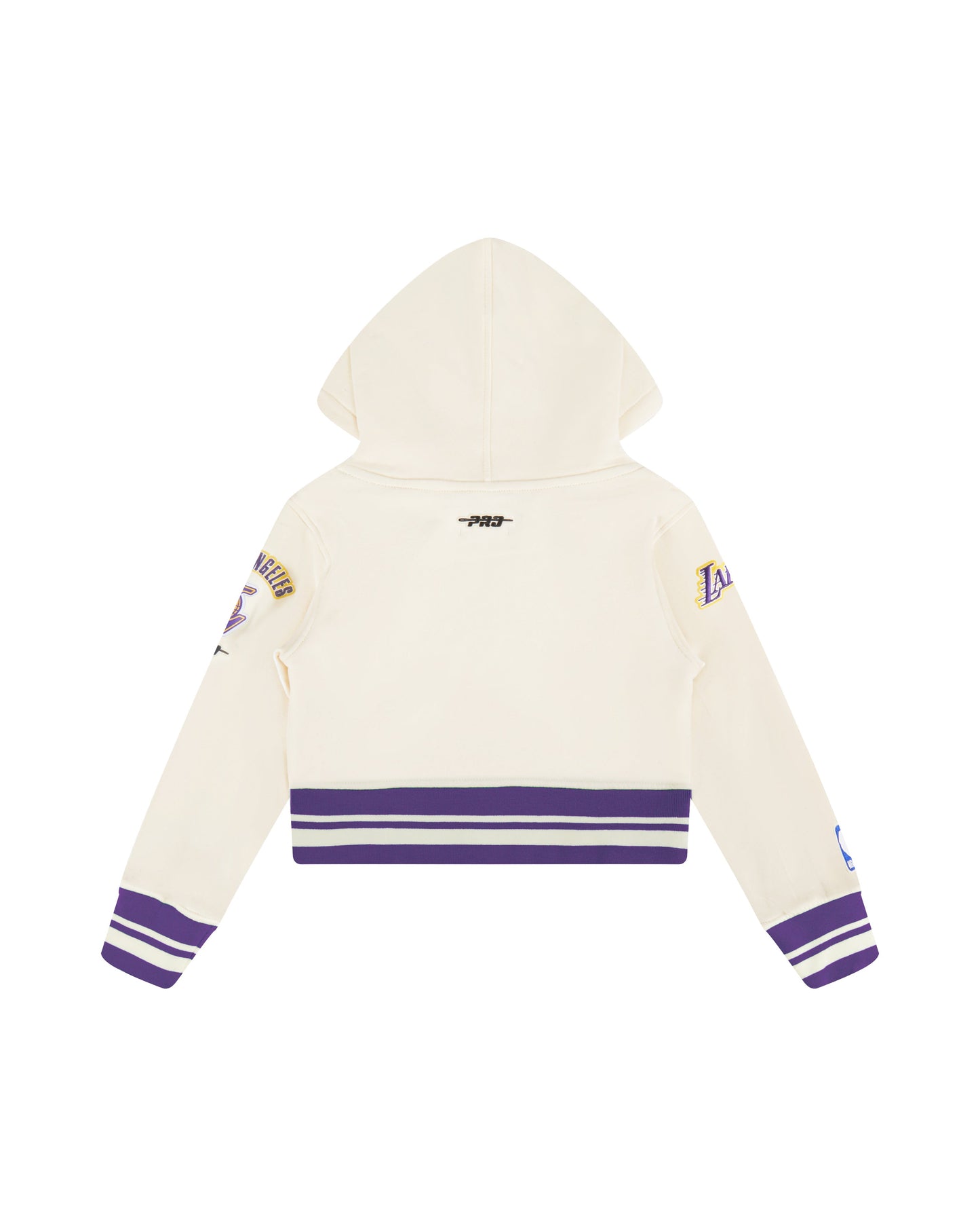 NBA LOS ANGELES LAKERS RETRO CLASSIC TODDLER GIRLS  RIB FLEECE PULLOVER HOODIE (EGGSHELL/ PURPLE)