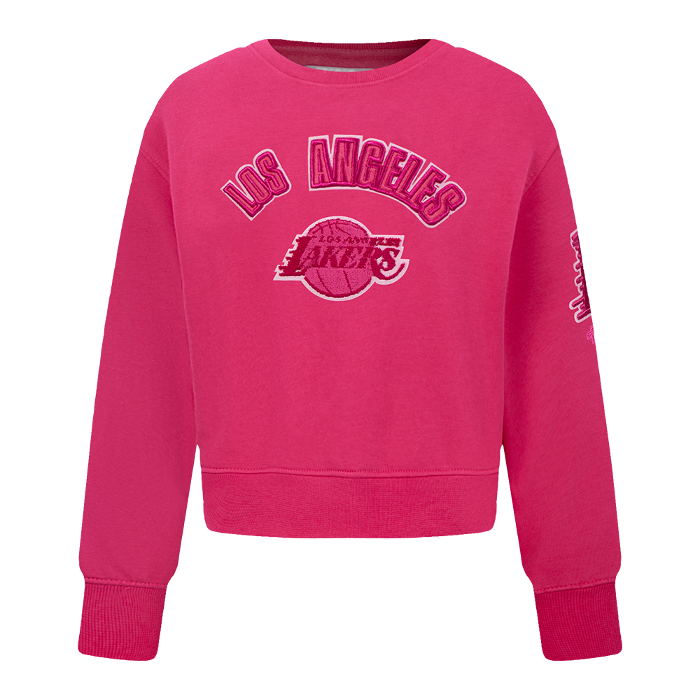 NBA LOS ANGELES LAKERS CHANDAIL À COL ROND TRIPLE ROSE EN MOLLETON POUR FILLE BAMBIN (VIOLET BETTERAVE)