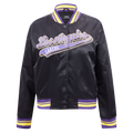 NBA LOS ANGELES LAKERS SCRIPT TAIL BLOUSON EN SATIN POUR FEMME (NOIR/VIOLET)