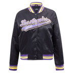 NBA LOS ANGELES LAKERS SCRIPT TAIL BLOUSON EN SATIN POUR FEMME (NOIR/VIOLET)