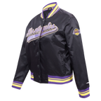 NBA LOS ANGELES LAKERS SCRIPT TAIL BLOUSON EN SATIN POUR FEMME (NOIR/VIOLET)