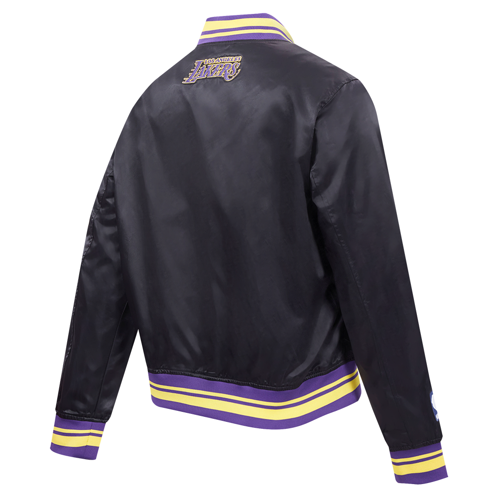 NBA LOS ANGELES LAKERS SCRIPT TAIL BLOUSON EN SATIN POUR FEMME (NOIR/VIOLET)