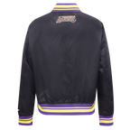 NBA LOS ANGELES LAKERS SCRIPT TAIL BLOUSON EN SATIN POUR FEMME (NOIR/VIOLET)