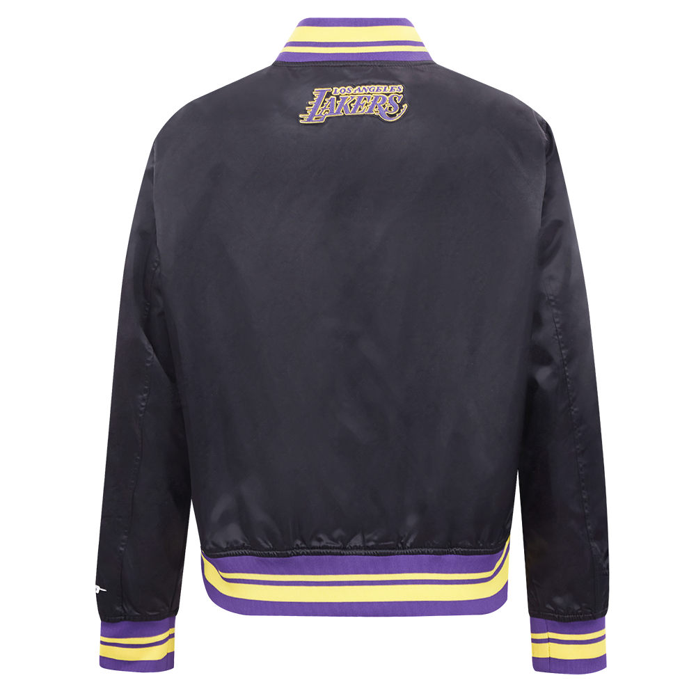 NBA LOS ANGELES LAKERS SCRIPT TAIL BLOUSON EN SATIN POUR FEMME (NOIR/VIOLET)