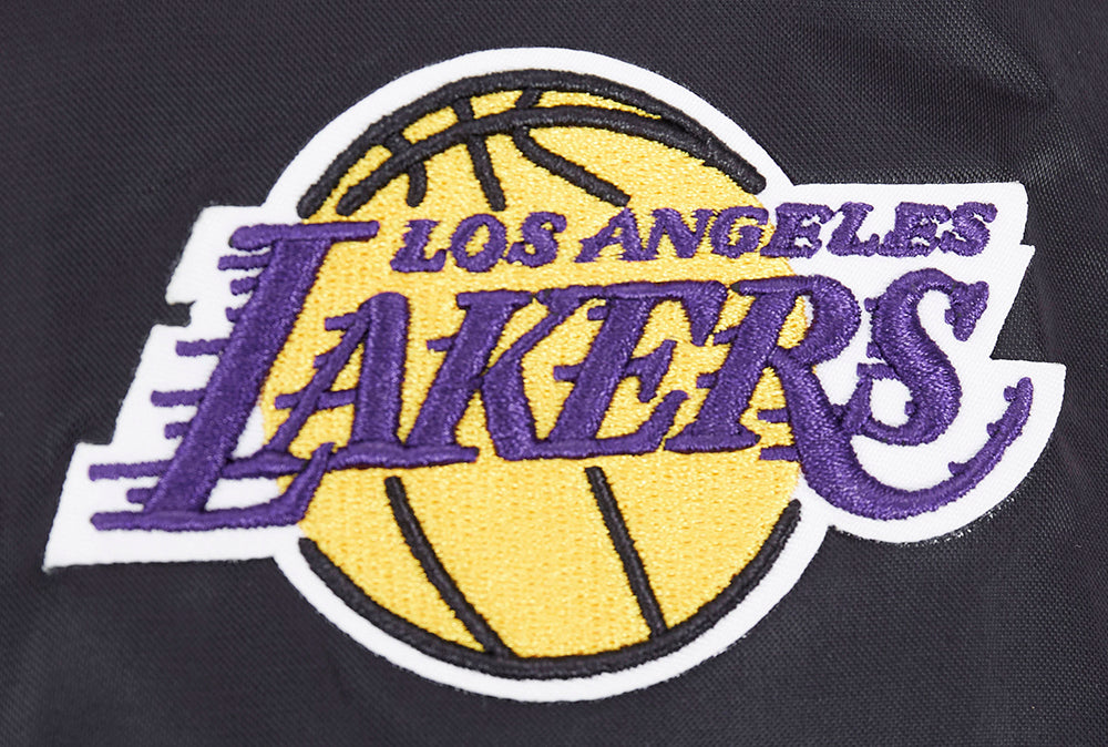 NBA LOS ANGELES LAKERS SCRIPT TAIL BLOUSON EN SATIN POUR FEMME (NOIR/VIOLET)