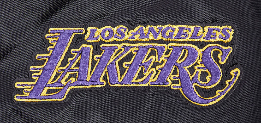 NBA LOS ANGELES LAKERS SCRIPT TAIL BLOUSON EN SATIN POUR FEMME (NOIR/VIOLET)